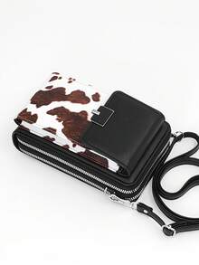 New Messenger Bag, Multi-Function Large Capacity Double-Layer Zipper Mobile Phone Wallet, Fashion Simple And Delicate Soft Image, Leisure Holiday, Dating For Women Mini Wallet Small Wallet Teacher Accessories Cute Purses - Black - View 6