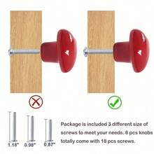 Ceramic Drawer Knobs Heart Shape Cabinet Dresser Pulls Handles With 3 Sized Screws, Kitchen Furniture Knobs For Closet Cupboard Wardrobe(Red Color) - Heart - View 4