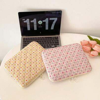 YOONI 13/14英寸笔记本电脑内胆包，兼容10/11/15/15.6英寸笔记本电脑，韩版可爱绗缝防刮手提包，高品质按扣学生平板电脑内袋，笔记本电脑保护套，电脑包，防水旅行必备，男士笔记本电脑包，女士笔记本电脑包