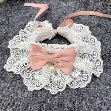 Cute Cat Bow Collar Breakaway Floral Aesthetic Cats Bowtie Collar Bow Tie With Bell For Indoor Cats Kitten And Small Dogs Puppies - Purple - View 10