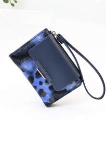 MINGYOU Fashionable Delicate Cute Soft Short Handheld Zipper Coin Purse - Blue - View 3
