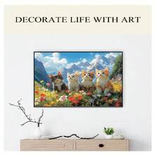 LaoJieYuan 2026新款刺绣动物猫咪全套工具包 白色画布 DIY针线套装 十字绣书 礼品 家居装饰 DIY套件 工艺品 刺绣套件 十字绣套件 钩针套件 戳绣套件 缝纫配件 缝纫套件 绣线 工艺套件 针线材料 缝纫图案 钩针工艺用品 刺绣套件 初学者缝纫图案 - 需要自己繡-不含框架 - 查看 3