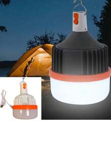 Luz LED para acampar, lámpara de emergencia portátil, 50 W, batería de 4800 mAh, 7-8 h de autonomía - Blanco - Ver 1