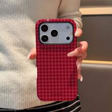 GIIPPA 红色格子图案二合一手机壳，兼容 17、16、15、14、13、12、11 和 Pro Max 系列 - 紅色 - 查看 6