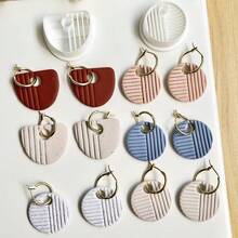 Simple French Shape Polymer Clay Mold, Suitable For Handmade Earring Soft Clay Polymer Clay Mold, Line Pendant Craft Jewelry Making Mold, Create Jewelry | Elegant Earring Design | Durable Plastic Cutter - White - View 5