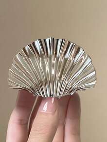 2个新款高端贝壳抓夹女款后脑勺闪亮金属度假欧美风发爪时尚个性化半扎发夹发饰女孩夏季发饰沙滩爪夹优雅发夹度假发饰 - 彩色 - 查看 7