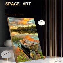 LaoJieYuan 2026新款海滨船景DIY十字绣马赛克船景系列套装线印绣家居装饰画DIY套件工艺品刺绣套件十字绣套件钩针套件戳绣套件缝纫配件缝纫套件绣线工艺套件针线材料缝纫图案钩针工艺用品刺绣套件初学者缝纫图案 - 需要自己繡-不含框架 - 查看 4