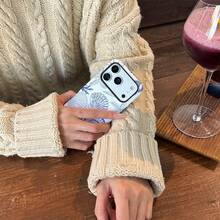 GIIPPA 1个白色底蓝色贝壳图案手机壳，适用于 17 Pro Max，也适用于 16 Pro Max、15 Pro Max、14 Pro Max，韩版时尚趣味手机壳，兼容11/12/13/14/15/16 Pro Max Plus，优雅设计男女皆宜，是圣诞节、情人节、复活节、婚礼季和生日送给女友的理想礼物 - 藍色 - 查看 8