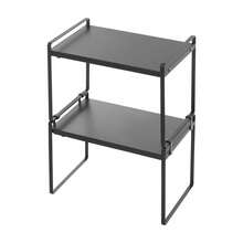 SENDERPICK 2-Layer Expandable Kitchen Cabinet Organizer Stackable Cupboard Shelf Adjustable Kitchen Cabinet Shelf - Black - View 5