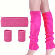 3pcs/2pcs Women 80s Neon Party Street Hip Hop Casual Outfit Set Headband Wristband Leg Warmers, Suitable For Party, Social Activities, Family Gathering, Halloween, Holiday Gift - 80s - View 12