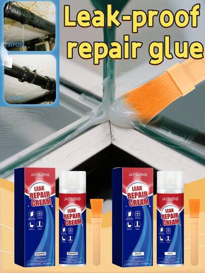  JAYSUING;Leak-Proof Repair Glue (Transparent/White); Sealant; Joint Sealant; Strong Waterproof Protective Surface; Effectively Prevents Moisture Damage; Suitable For Both Indoor And Outdoor Use; Compatible With Various Materials; Can Be Used In Multiple Areas