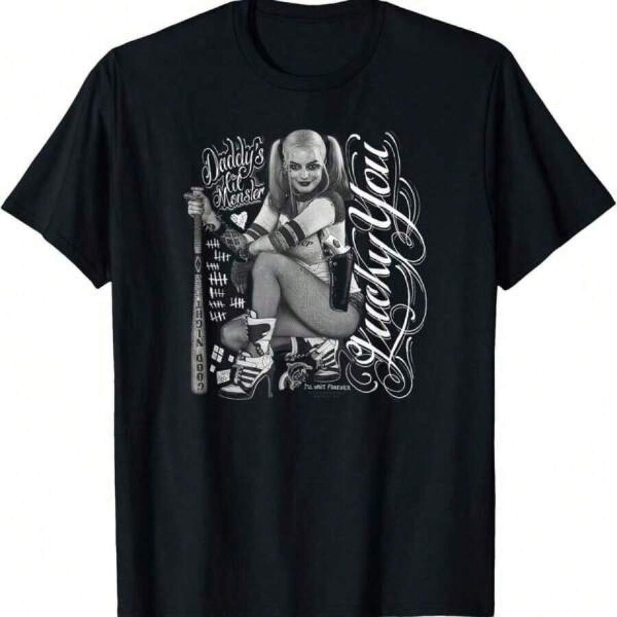 Single-Sided Valentine's Day Printed T-Shirt Bat T-Shirt. Jpg Bubble T Shirt T-Shirt. Jpg Lucky T-Shirt. Jpg Skull T-Shirt. And Joker T-Shirt. Jpg Isekai T-Shirt. Jpg Joker Stance Black T-Shirt Summer Cotton Short Sleeve O-Neck Mens T Shirt Perfect For Spring, Autumn, And Winter Seasons - Black - View 1