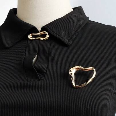 1 pieza Broche de solapa asimétrico de moda y fresco, accesorio funcional para mujeres