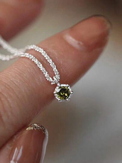 1 Mặt dây chuyền đá Cubic Zirconia sang trọng dành cho nữ, thích hợp làm quà tặng Ngày Valentine, Lễ đính hôn, Kỷ niệm, Tiệc tùng.