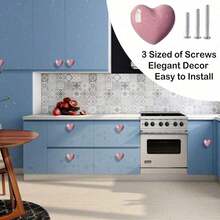 6/10pcs Ceramic Drawer Knobs Heart Shape Cabinet Dresser Pulls Handles With 3 Sized Screws, Kitchen Furniture Knobs For Closet Cupboard Wardrobe - Heart - View 8