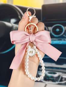9pcs Elegant Bow Knot & Pearl Keychain Gift Set - Includes 3 Cute Bow Keychains, 3 Thank You Cards, 3 Organza Bags, Suitable For Women's Daily Use, Bridal Party, Birthday, Wedding, Theme Party, Bridal Shower, Engagement Party, Guest Gifts, Party Favors - View 9