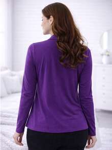 Women's Plus Size Retro Lightweight Cardigan (Sizes G1, G2, G3) Long Sleeve Kimono Cardigan - 紫色 - 查看 2