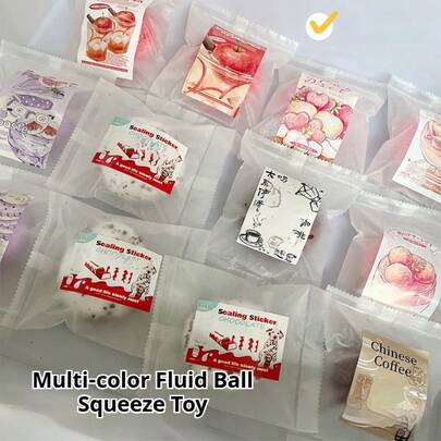 1个彩色蓬松麻糬捏捏乐 - 解压玩具 - 挤压玩具 - 软萌玩具 - 指尖玩具 - 史迪奇玩具 - 旅行玩具 - 课堂指尖玩具 - 迷你洗澡玩具 - 圣诞文具减压球，生日礼物，完美礼物，复活节礼物，圣诞节礼物，万圣节礼物，平安夜礼物
