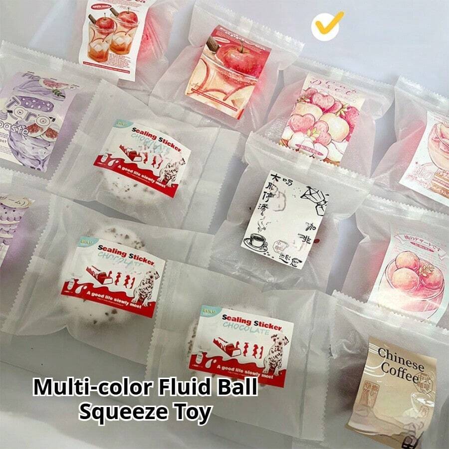 1个彩色蓬松麻糬捏捏乐 - 解压玩具 - 挤压玩具 - 软萌玩具 - 指尖玩具 - 史迪奇玩具 - 旅行玩具 - 课堂指尖玩具 - 迷你洗澡玩具 - 圣诞文具减压球，生日礼物，完美礼物，复活节礼物，圣诞节礼物，万圣节礼物，平安夜礼物