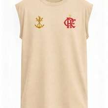 Flamengo Urubu Mengão Football Club Tank Top, Men's And Women's Black Shirt, 100% Premium Cotton, Fan, Casual Streetwear, Sport, Training - 米色 - 查看 2