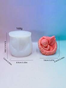 1pc New 3D Rose Angel Scented Candle Silicone Mold, Shell Angel Aroma Stone Silicone Grinder, Holiday Gift, Desktop Decor - A-White - View 5