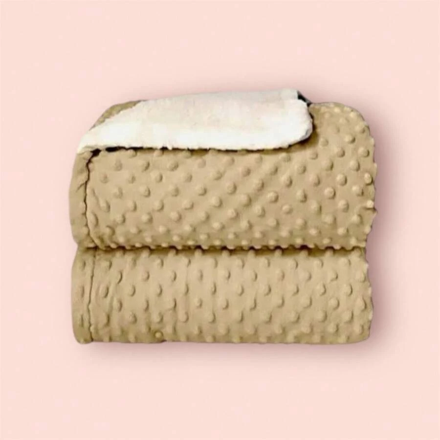 Luxury Double-Sided Baby Blanket - Beige - View 1