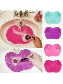 1 pieza Cepillo de limpieza de silicona con ventosa, 4 opciones de color, para limpiar almohadillas de silicona, se puede guardar en bolsa de maquillaje, caja organizadora, caja de almacenamiento, caja de almacenamiento de cosméticos, etc. - Multicolor - Ver 11