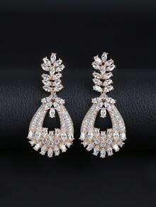 一对奢华珠宝风格长款垂坠耳环，镶嵌立方氧化锆，时尚耳环，适合搭配正式礼服，生日和节日礼物 - 珠寶耳環 - 查看 7