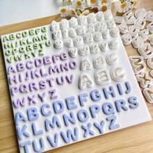 26件套大写字母聚合物粘土耳环模具套装，字母模具，粘土艺术模具，DIY珠宝吊坠制作工具，陶瓷字母工具包，DIY手工符号模具 - 白色 - 查看 1