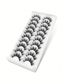 10对8D自然蓬松浓密假睫毛，纤长浓密，DIY睫毛嫁接，持久卷翘，打造迷人大眼，适合女性化妆 - 查看 7