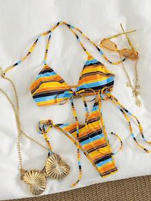 Bộ 2 món đồ bơi mùa hè cho nữ, bikini hai mảnh in hoa ngẫu nhiên, kiểu dáng gợi cảm, thanh lịch, thích hợp cho Ngày Valentine, đi biển, nghỉ mát, lễ hội, thường ngày, thời trang, trang phục mùa hè, mùa xuân, trang phục Ngày Valentine cho nữ, lễ hội. - Nhiều màu - Xem 2