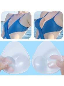 1对强力硅胶胸贴 - 持久提拉丰胸8-12小时，可重复使用，适用于比基尼、泳装、婚纱及日常穿着 - 彩色 - 查看 7