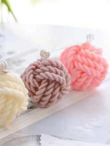 3D毛线球硅胶模具，毛线流苏蜡烛硅胶模具，可爱绒球绳蜡烛硅胶模具 - A-白色 - 查看 7