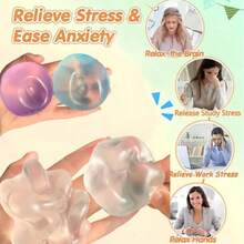 1个可塑形慢回弹椰子油手工挤压球，缓解焦虑，解压，手部按摩，挤压玩具，减压，派对礼物，礼品袋，奖品，生日礼物，毛绒挤压工具 - 彩色 - 查看 3