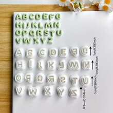 26件套大写字母聚合物粘土耳环模具套装，字母模具，粘土艺术模具，DIY珠宝吊坠制作工具，陶瓷字母工具包，DIY手工符号模具 - 白色 - 查看 10