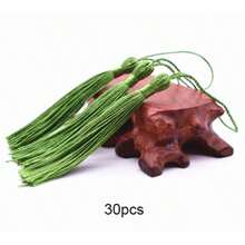 10 Pcs 13cm Ombre Silk Tassels, Soft Color Gradient Fringe Pendants, Multipurpose DIY Supplies For Jewelry, Bookmark, Keyring, Craft Decoration - Army Green - View 7