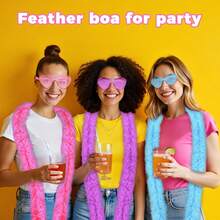 12PCS Feather Boas Party Pack With 6.6ft Boas And Heart Sunglasses - Multiple Colors - View 5