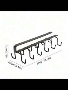 1个铁质挂钩，可选6钩/12钩，适用于悬挂马克杯、咖啡杯、厨房用具、帽子、围巾等，也可作为收纳架使用，适用于厨房吧台、咖啡吧、衣柜和橱柜下方。 - 彩色 - 查看 11