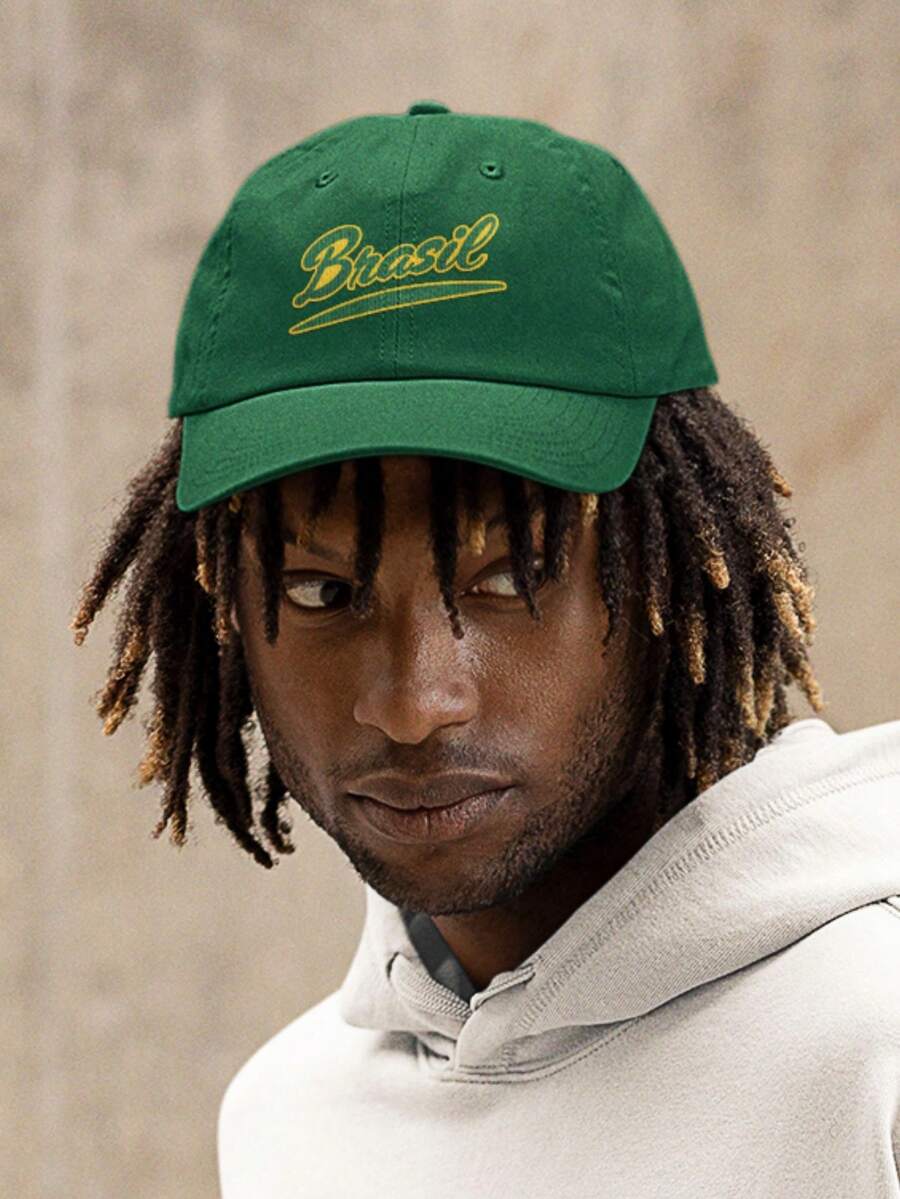 Embroidered Cap Brazil Urban Look Unisex Adjustable For Daily Use Gym Soccer World Cup Carnival Beach - 綠色 - 查看 1