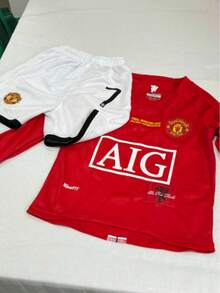 Ronaldo Jersey Suit Manchester 07 08 Football Uniform Kids - Red - View 3