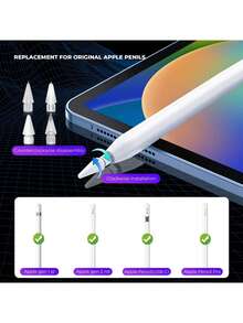 4pcs Replacement Nibs Compatible With Apple Pencil Pro/2nd Gen/1st Gen/USB-C, Upgraded Apple Pencil Nibs With Protective Covers, Anti-Wear & Precise Control, Suitable For IPad Writing Stylus Nib Set - Multicolor - View 5