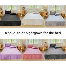 1pc Soft Cloud Series Solid Color Bedding, Elegant Home Decor, Silky Smooth, Pleated Ruffle Trim, Cozy Romantic, Elastic Band Design To Fit Mattress, Suitable For Bedroom, Guest Room, King, Queen, Hotel, Multi-Size, Removable & Machine Washable - Dark Grey - View 4