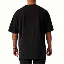 Basic Oversized T-Shirt Without Print, 100% Cotton, Sizes S To Plus Size 6XL, Available In 17 Colors. - Màu xám đen - Xem 2