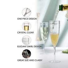 12pcs 170ml/6oz Transparent Reusable Plastic Champagne Flutes, Suitable For Wedding/Birthday/Party - View 2