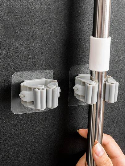 8-Piece Heavy-Duty Mop Hook Storage Rack Clips, No Drilling Seamless Suction Cup Mop Hooks, Wall Mounted Organizer For Mop Broom Holder, Strong Load-Bearing Up To 11 Lbs, Waterproof Anti-Slip Mop Hanger For Bathroom Kitchen Home Cleaning Supplies Storage