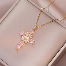 1件优雅十字架吊坠项链，适合作为节日礼物、生日礼物、参加派对和宴会的礼物，以及浪漫惊喜。 - 彩色 - 查看 9