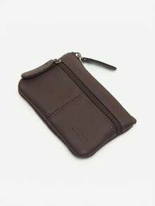 Monedero Bora para Hombre en Marrón de Misako: Elegante y Funcional, con Doble Cierre de Cremallera para Mayor  y Diseño Ultra Plano que Cabe en Cualquier Bolsillo; Ideal para Monedas, Billetes y Pequeños Objetos. Confeccionado en Resistente Polipiel y Forro Interior de Poliéster. - Marrón - Ver 3