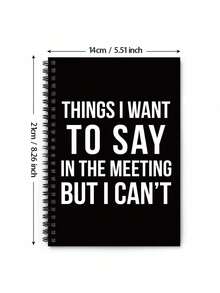 1pc Funny Sarcastic Work Spiral Notebook, 5.5x8.3inch, A5 Size, Colleague Gag Birthday, Amusing Office Gift School Supplies - A5 lined - View 5