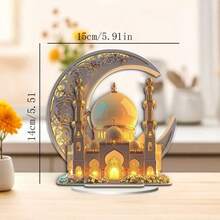 1个2D平面月亮装饰品，亚克力材质，家居/办公桌摆件，节日礼物 - 彩色 - 查看 14