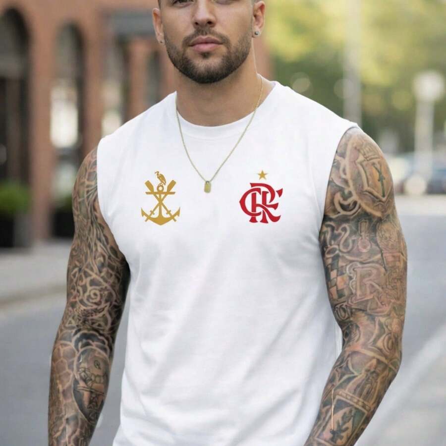 Flamengo Urubu Mengão Football Club Tank Top, Men's And Women's Black Shirt, 100% Premium Cotton, Fan, Casual Streetwear, Sport, Training - 白色 - 查看 1